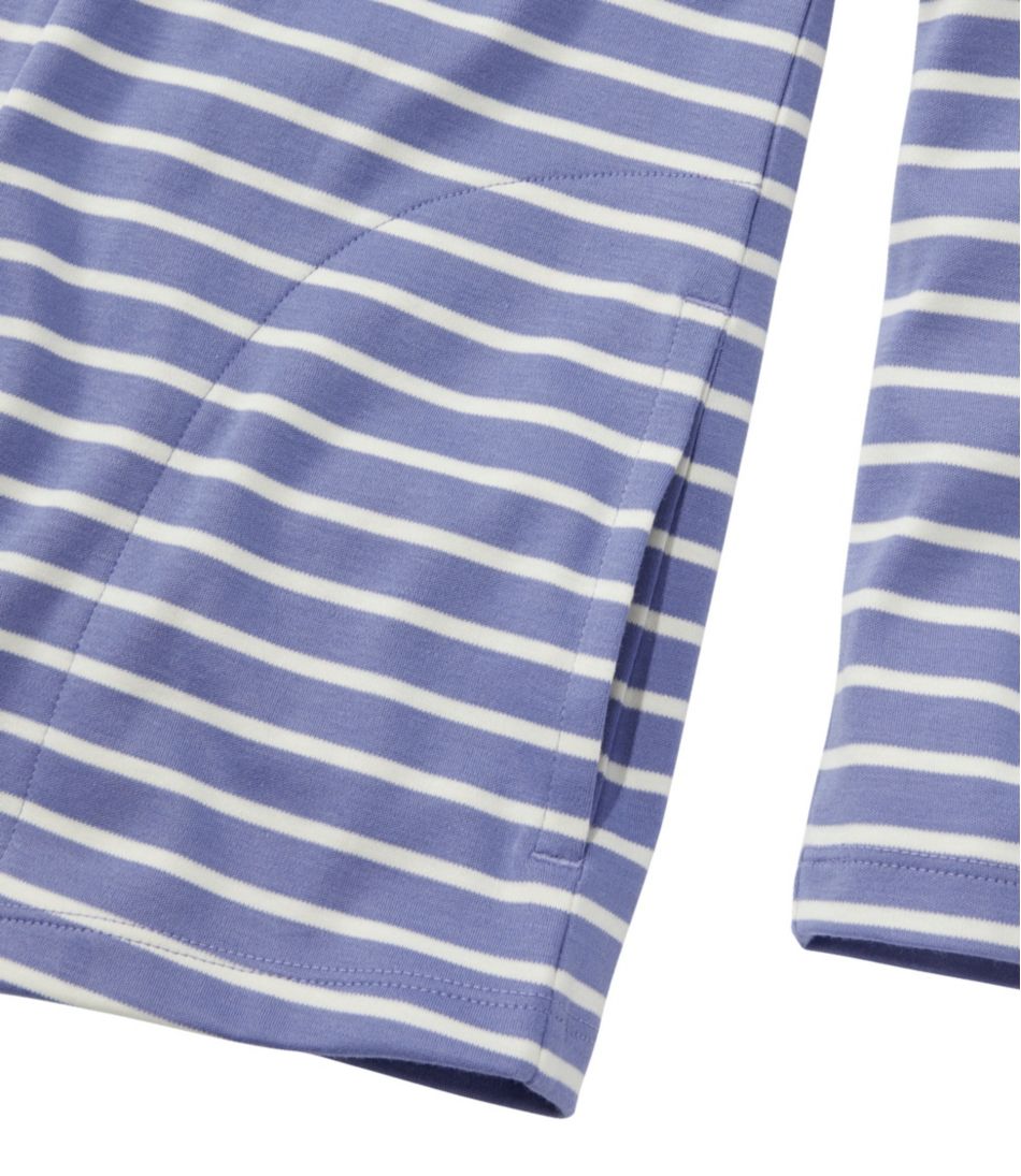 Women's Pima Cotton Open Cardigan, With Pockets Stripe