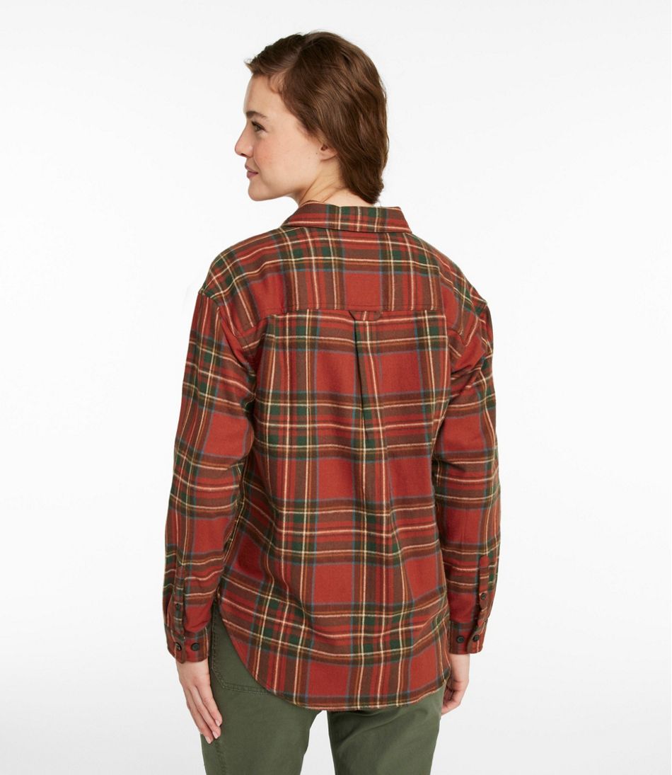 Women's Scotch Plaid Flannel Shirt, Boyfriend
