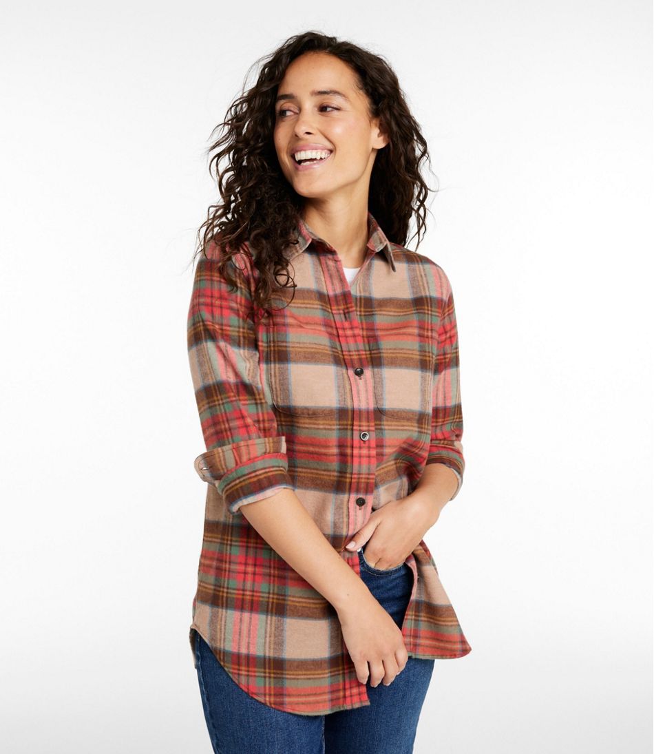 Women's Scotch Plaid Flannel Shirt, Tunic