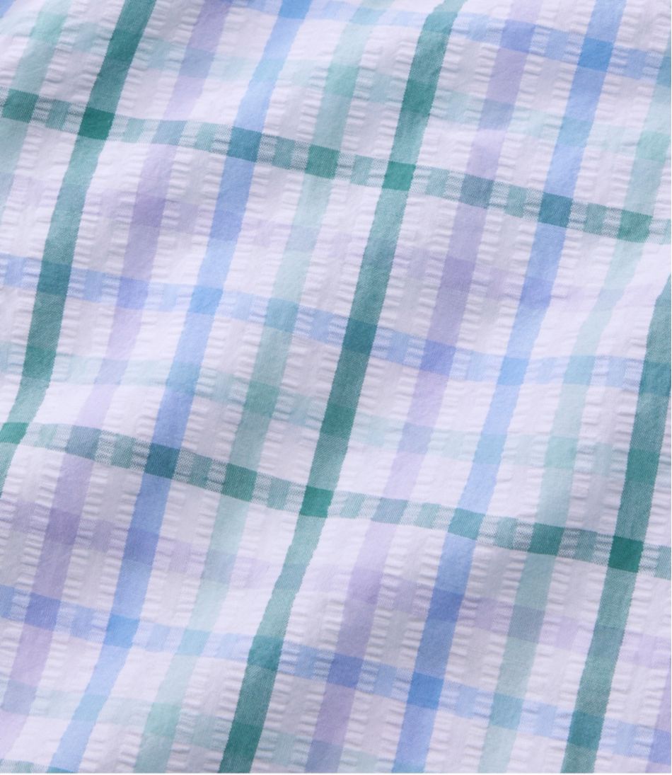 Women's Vacationland Seersucker Shirt, Short-Sleeve Popover Plaid