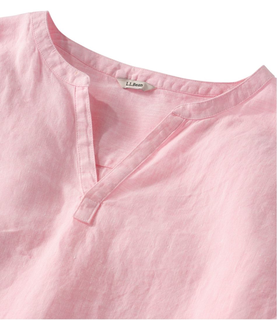 Women's Premium Washable Linen Shirt, Splitneck