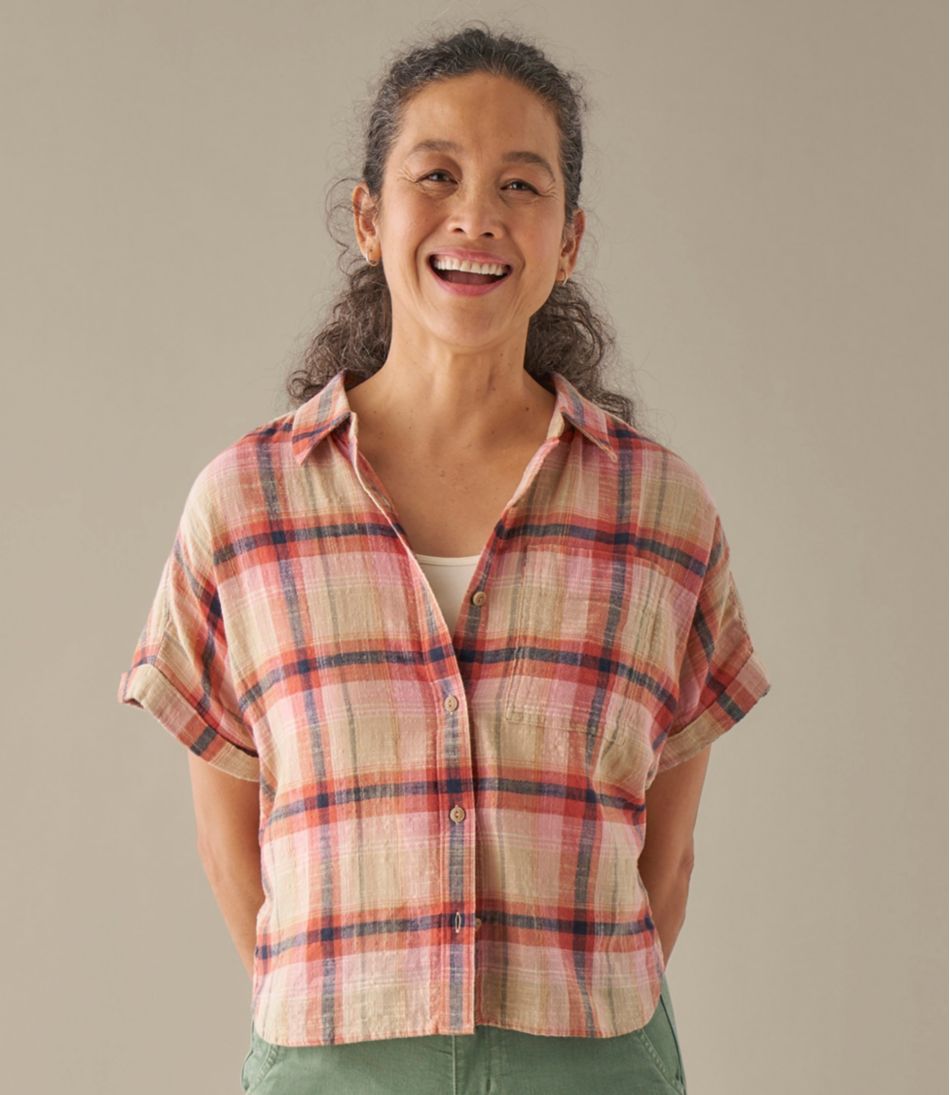 Women's Day Breeze Shirt, Short-Sleeve Button-Front