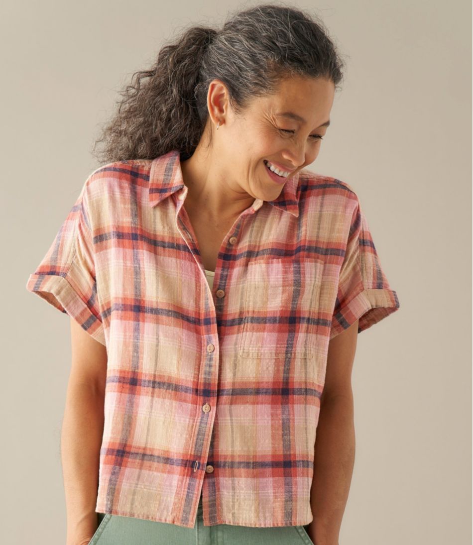 Women's Day Breeze Shirt, Short-Sleeve Button-Front