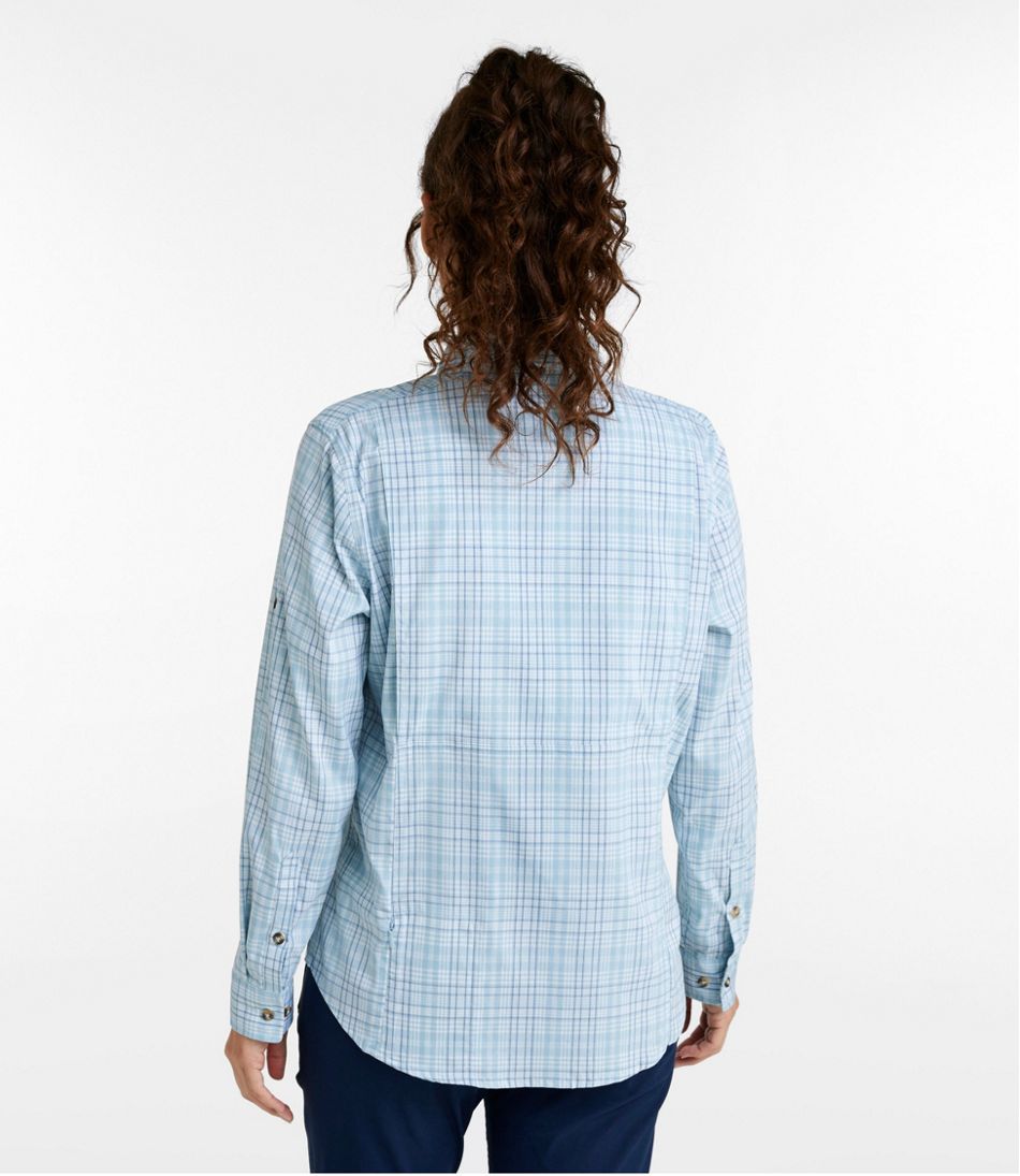 Women's Tropicwear Shirt, Plaid Long-Sleeve