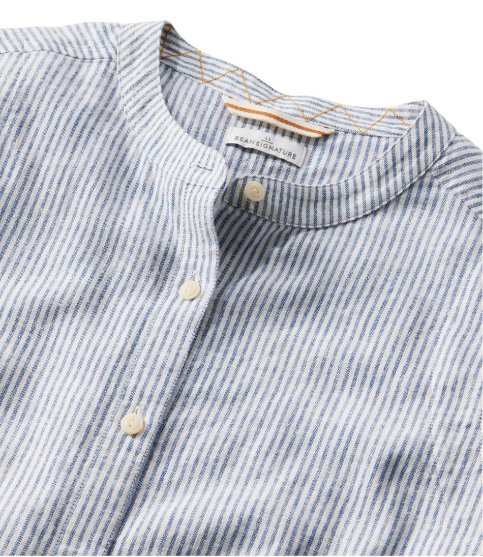 Women's Signature Linen-Blend Button-Front Shirt, Sleeveless