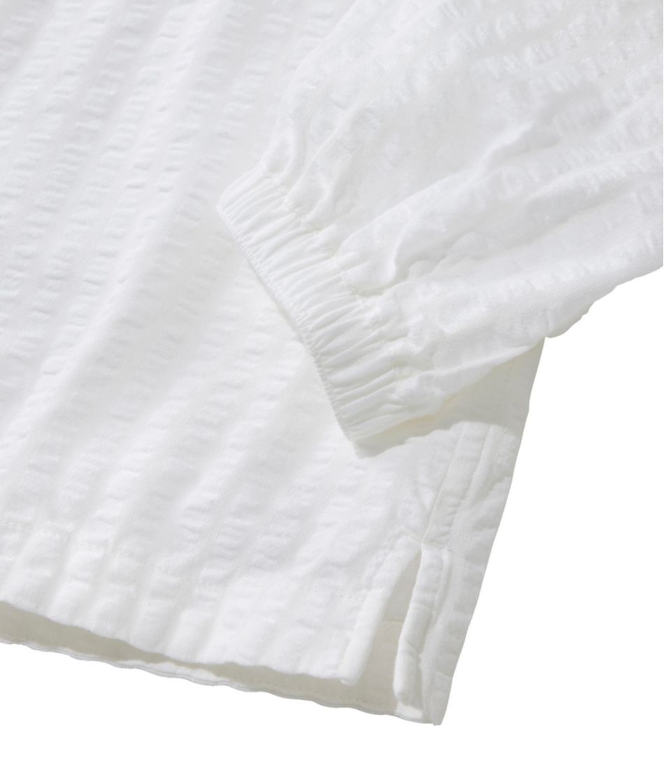 Women's Bean's Seacoast Seersucker Splitneck Shirt