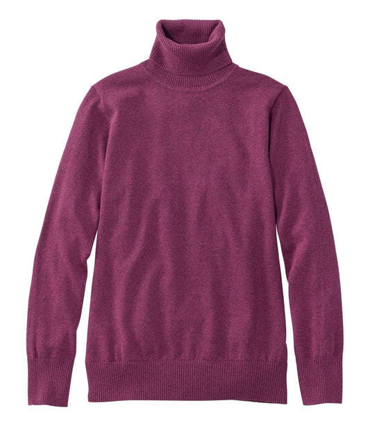 Women's Cotton/Cashmere Sweater, Turtleneck