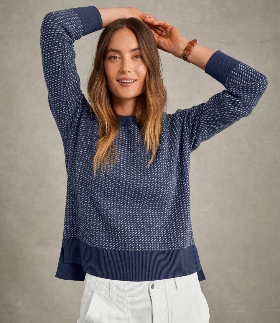 Women's Wicked Soft Cotton/Cashmere Crewneck Sweater, Pattern