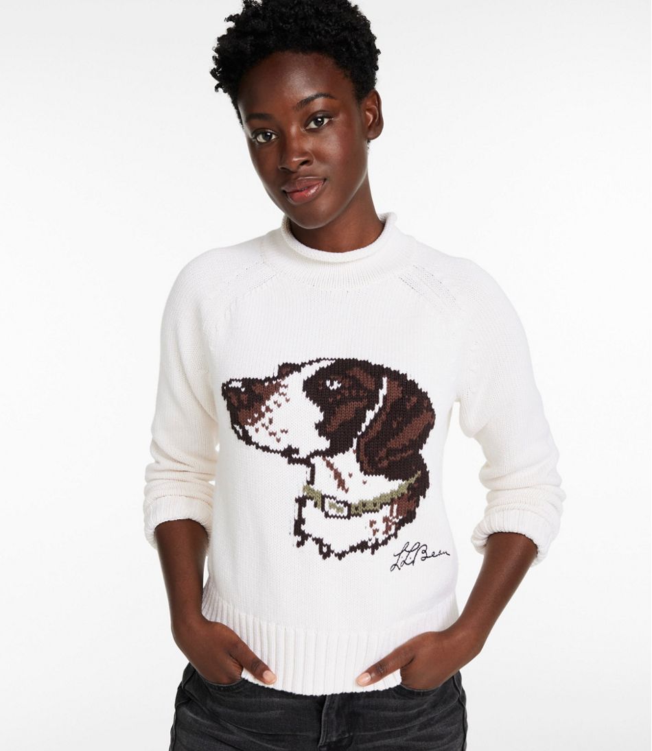 Women's Signature Original Cotton Sweater, Rollneck Novelty