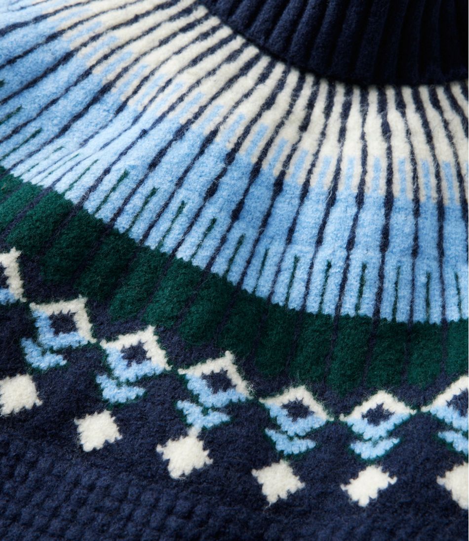 Women's SuperSoft Waffle Sweater, Turtleneck Fair Isle