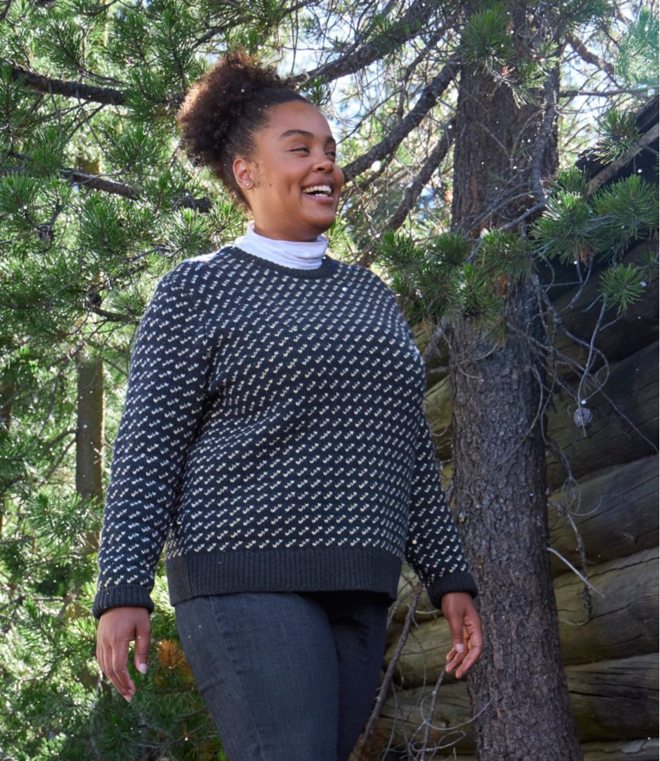 Women's Bean's Classic Ragg Wool Sweater, Crewneck Bird's-Eye