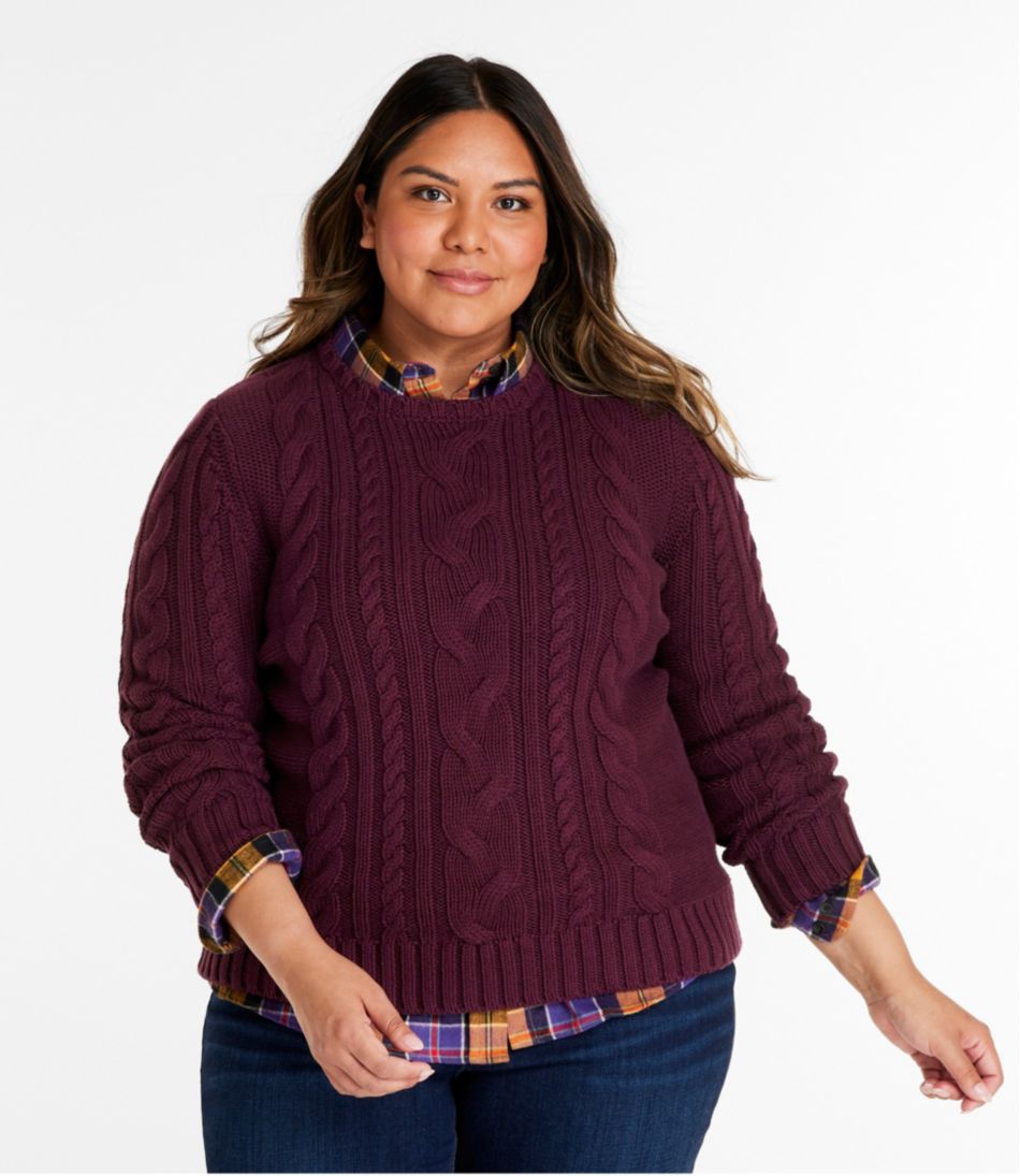 Women's Double L® Cable Sweater, Crewneck
