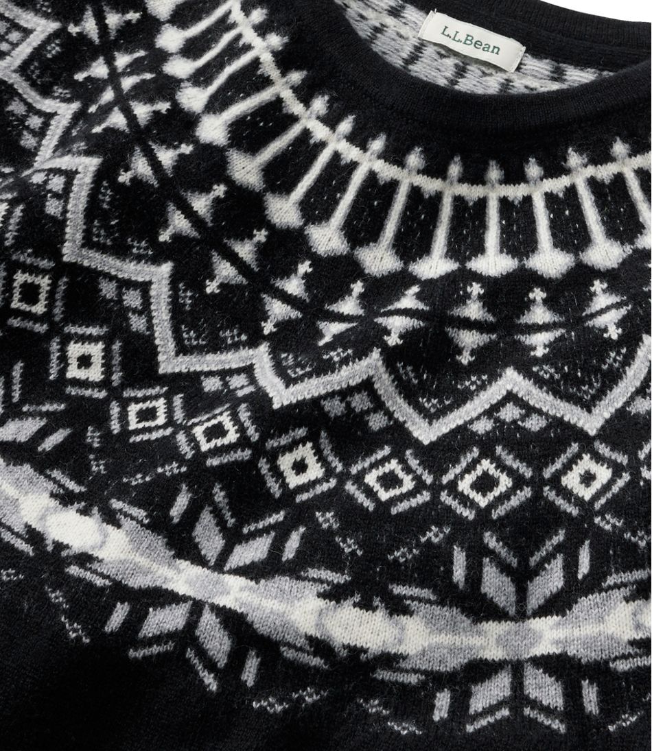 Women's Classic Cashmere Sweater, Crewneck Fair Isle
