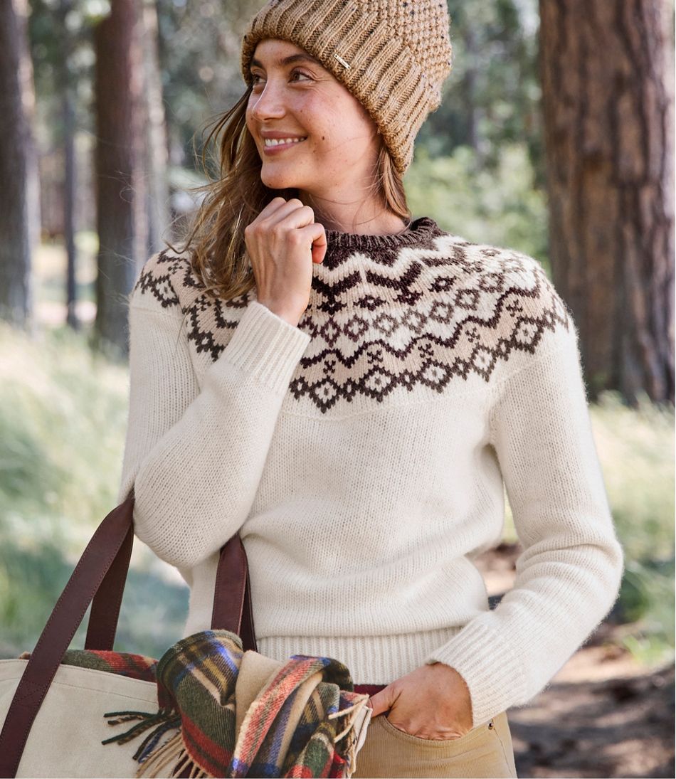 Women's Bean's Classic Ragg Wool Sweater, Crewneck Fair Isle