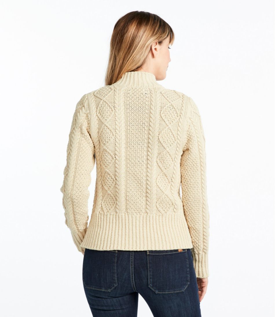Women's Signature Cotton Fisherman Sweater, Short Cardigan