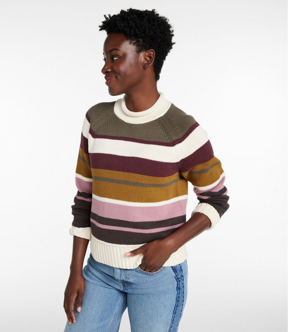 Women's Signature Original Cotton Sweater, Rollneck Stripe