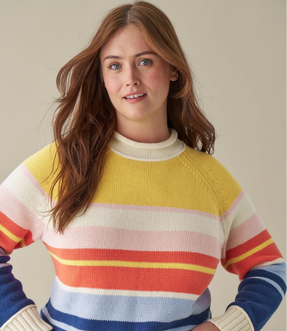 Women's Signature Original Cotton Sweater, Rollneck Stripe
