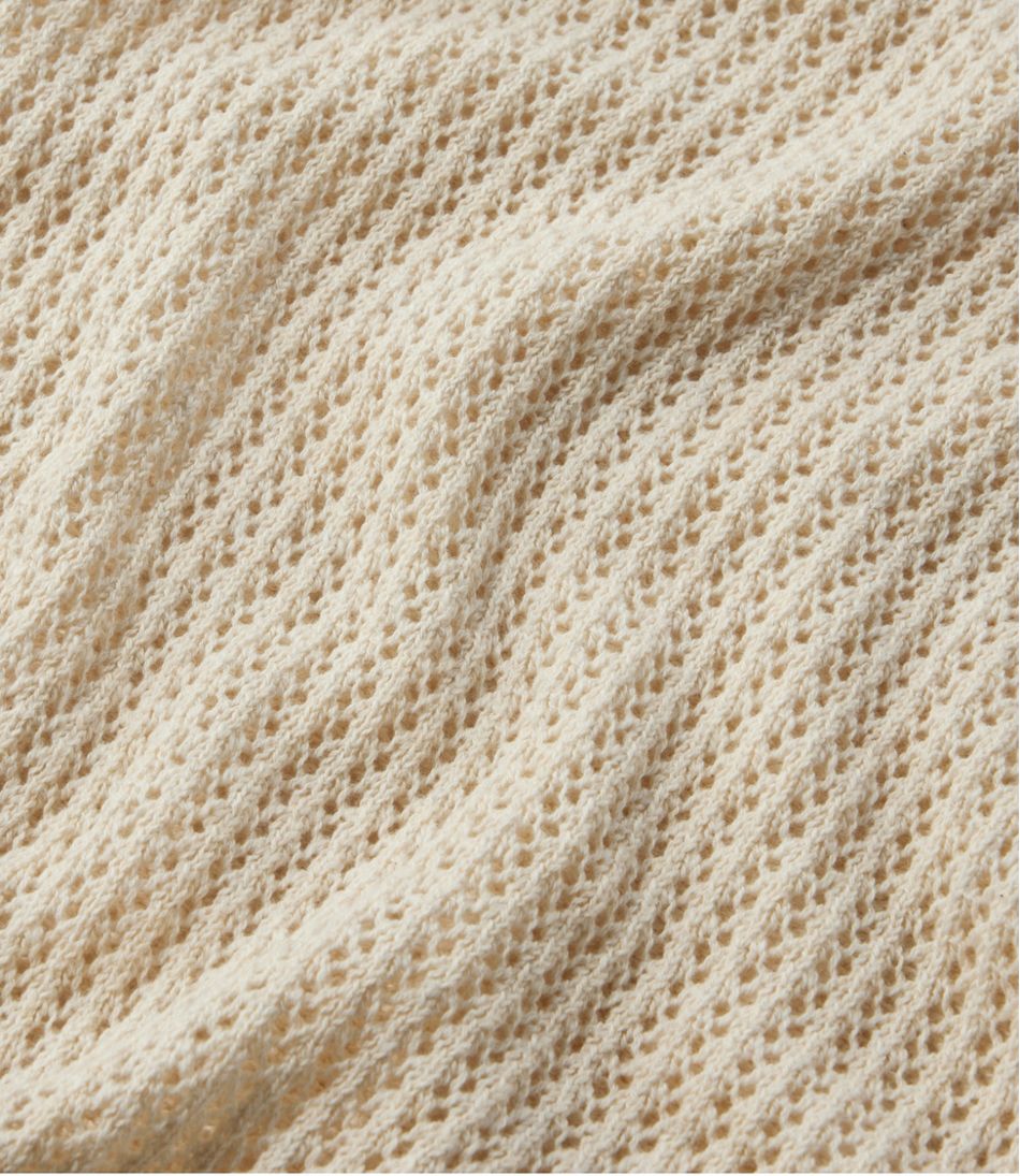 Women's Organic Cotton Slub Pointelle Sweater, Polo