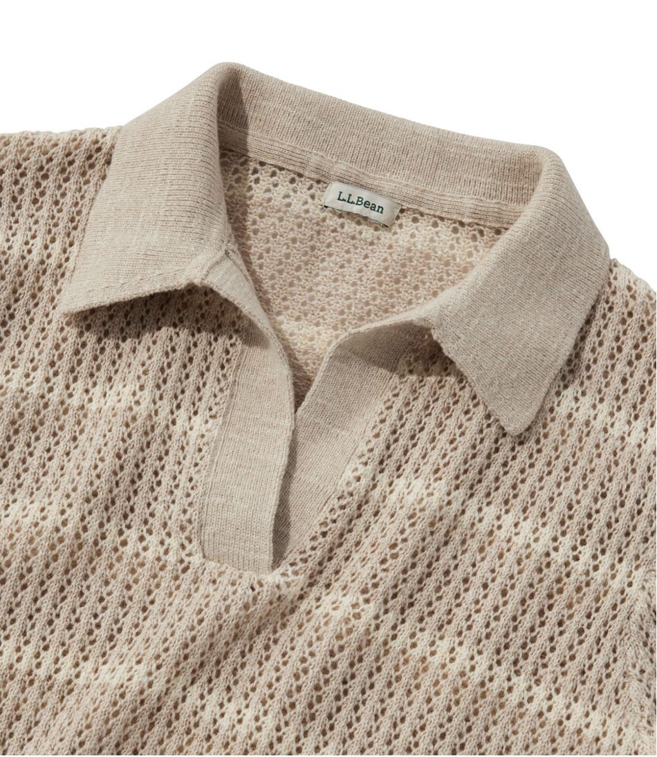 Women's Organic Cotton Slub Pointelle Sweater, Polo