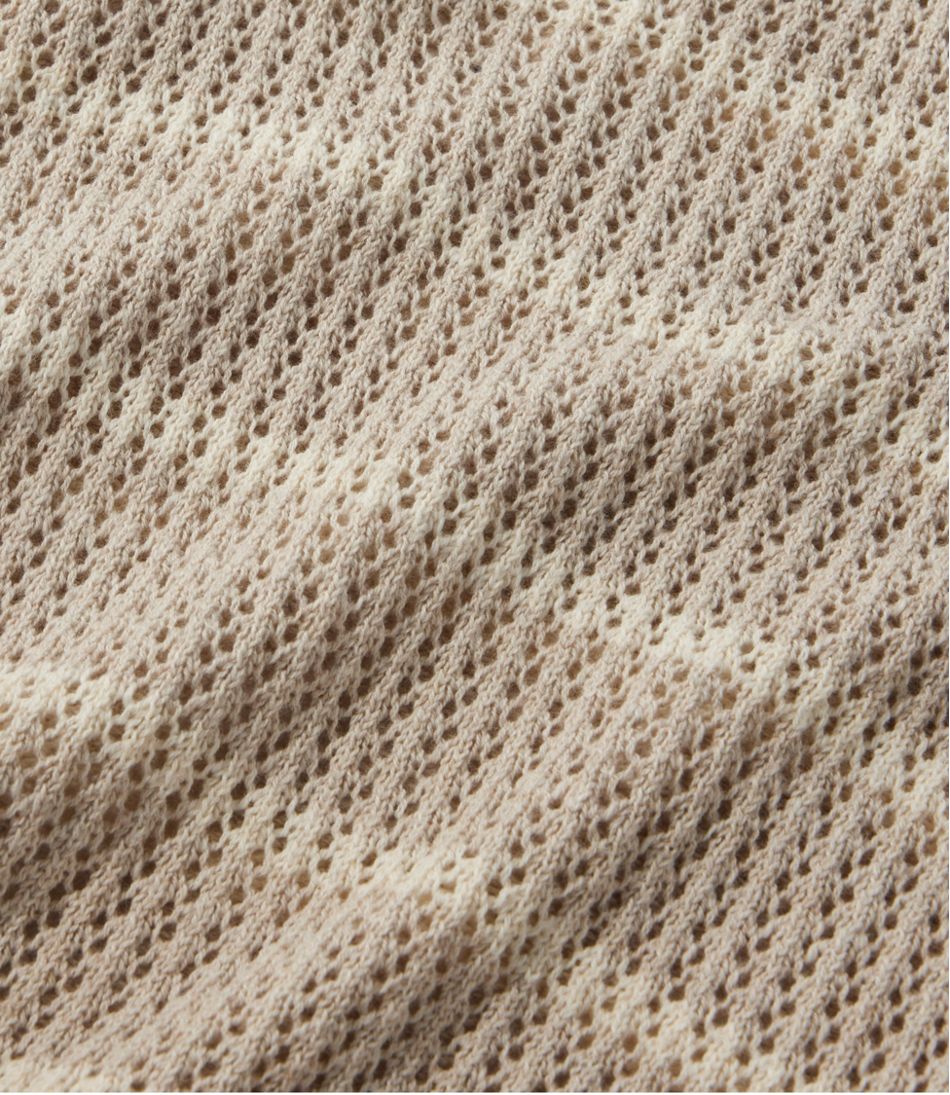 Women's Organic Cotton Slub Pointelle Sweater, Polo