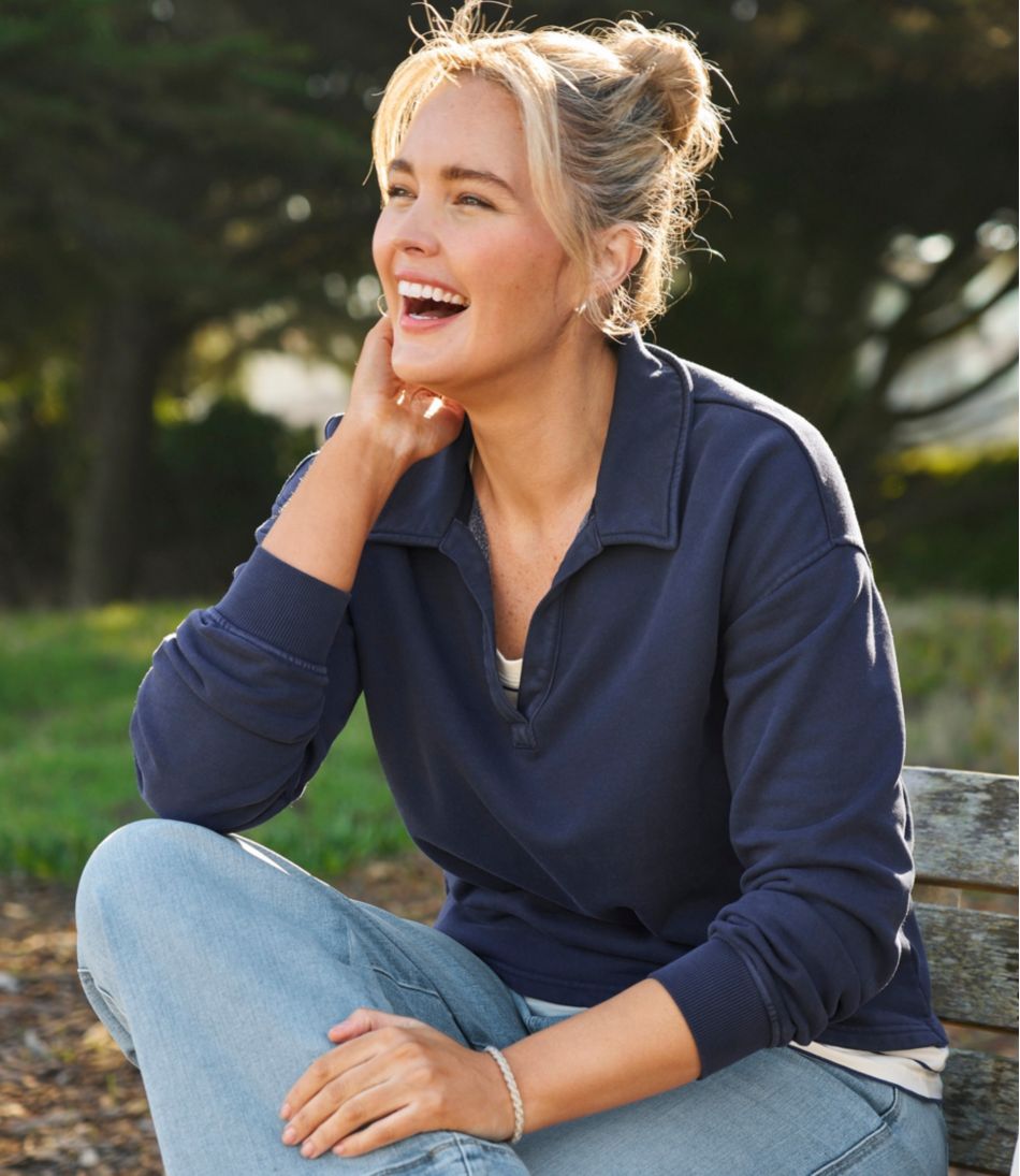 Women's Sunwashed Sweats, Splitneck Polo