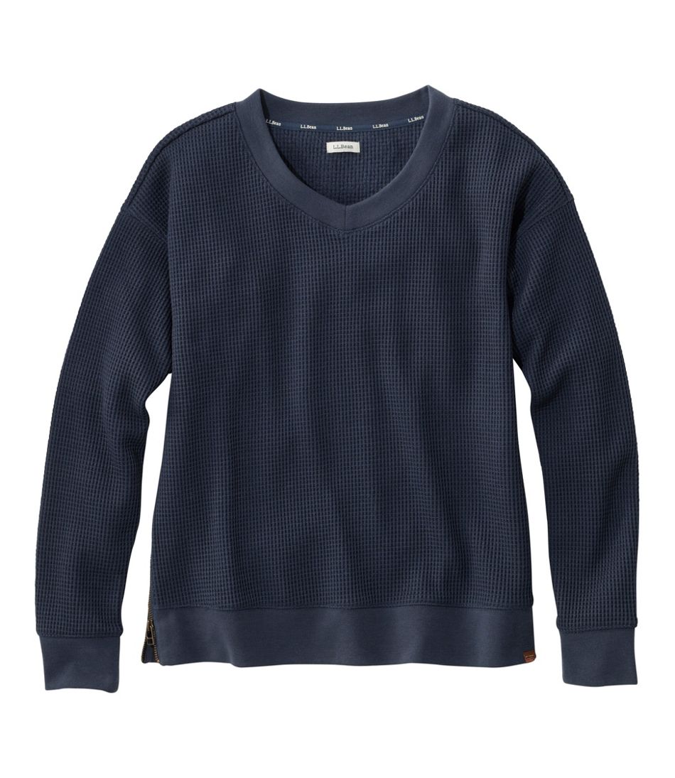 Women's Birchwood Brushed Waffle Top, V-Neck