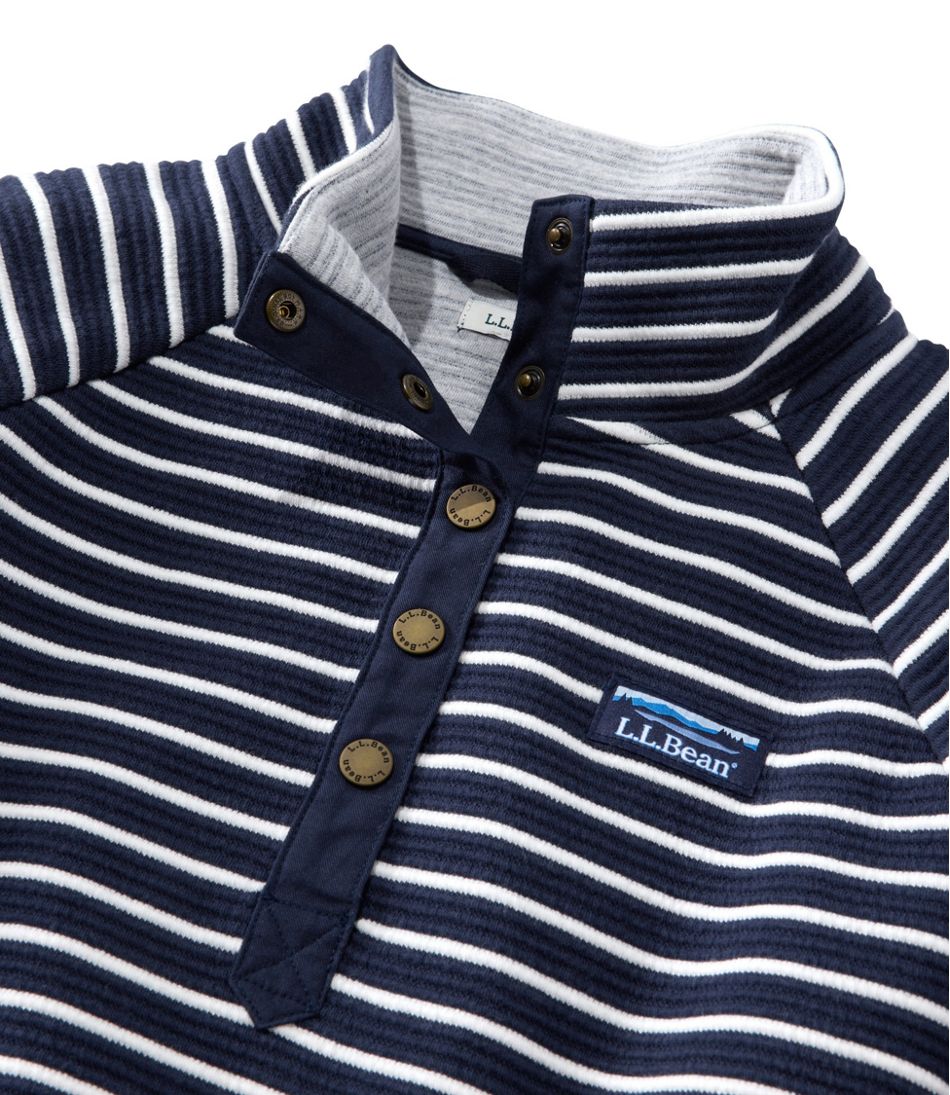 Women's Lakewashed Double-Knit Quarter-Snap, Stripe