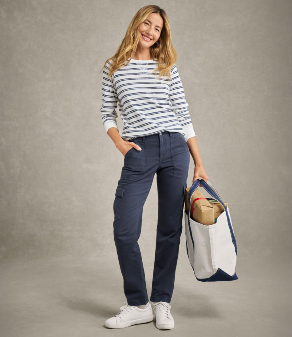 Women's Comfort Stretch Pants, Mid-Rise Straight-Leg Cargo