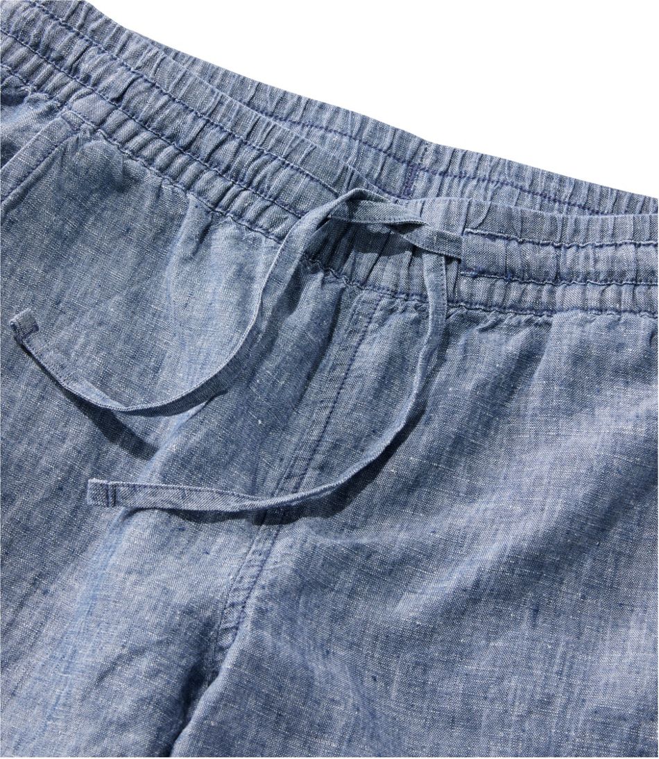 Women's Premium Linen Pull-On Ankle Pants, Mid-Rise Tapered-Leg