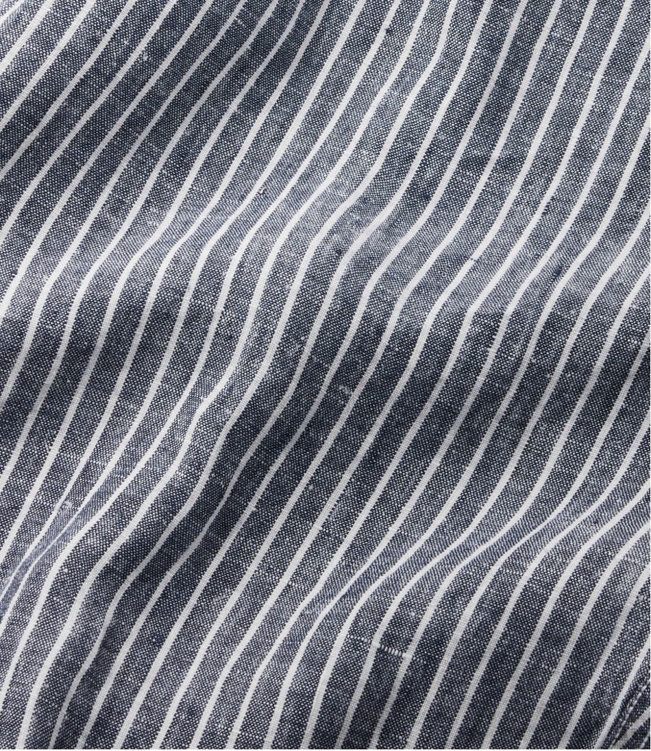 Women's Premium Linen Pull-On Ankle Pants, Mid-Rise Tapered-Leg Stripe