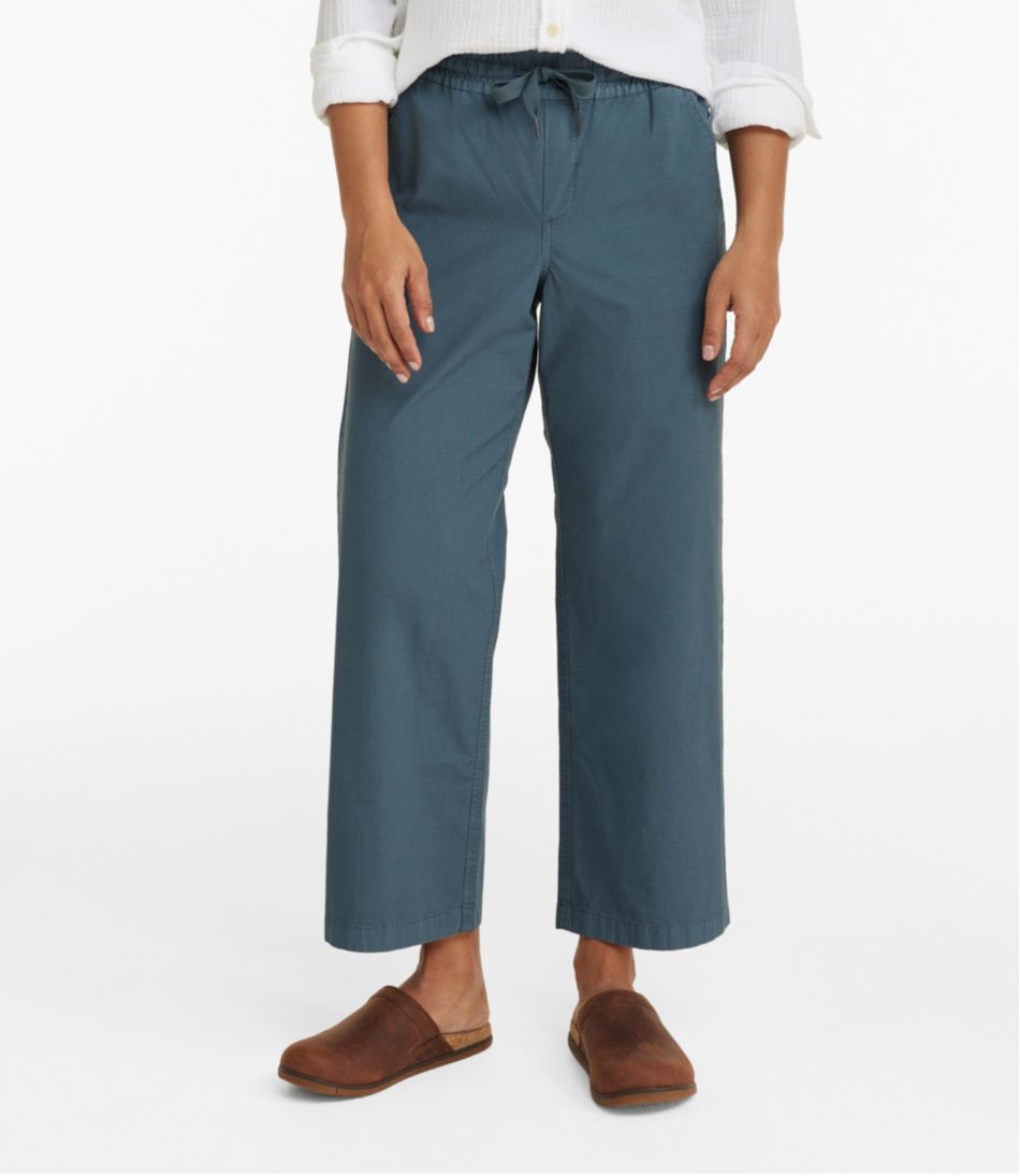 Women's Stretch Ripstop Pull-On Pants, Wide-Leg Ankle