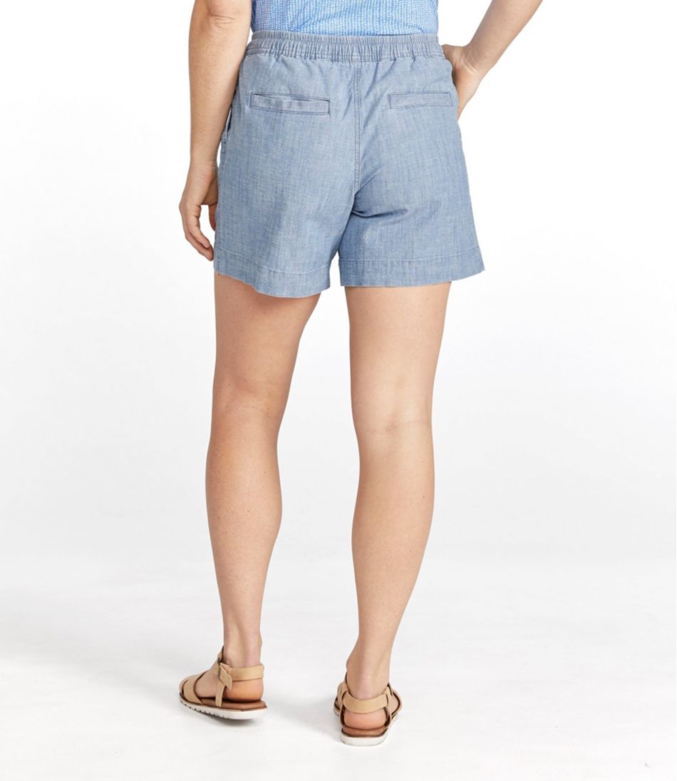 Women's Lakewashed Dock Shorts, Mid-Rise Chambray