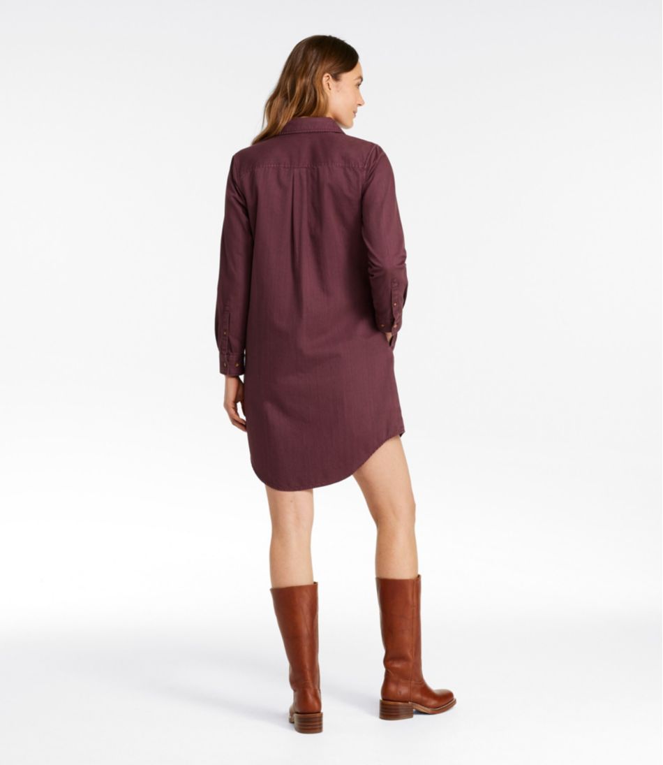 Women's L.L. Bean Heritage Washed Denim Shirt Dress, Garment-Dye