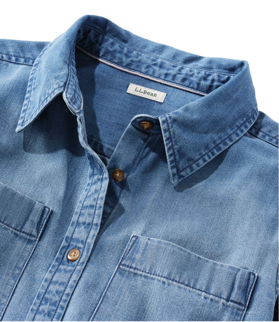 Women's L.L. Bean Heritage Washed Denim Shirt Dress