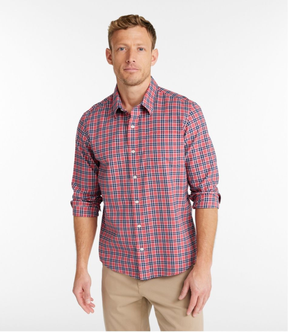 Men's Wrinkle-Free Ultrasoft Brushed Cotton Shirt, Long-Sleeve, Slightly Fitted Untucked Fit