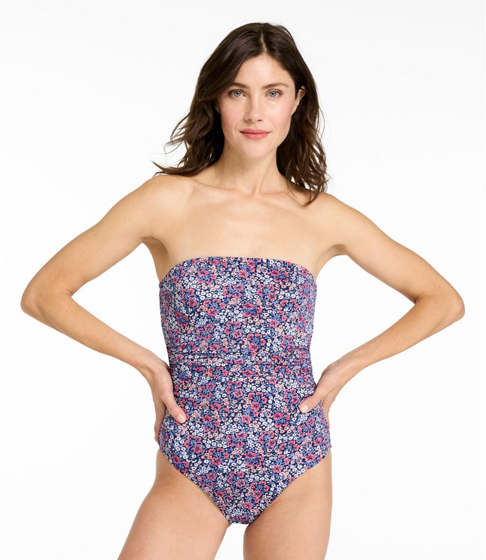 Women's Coastal Essentials Swimwear, Bandeau Tanksuit Print