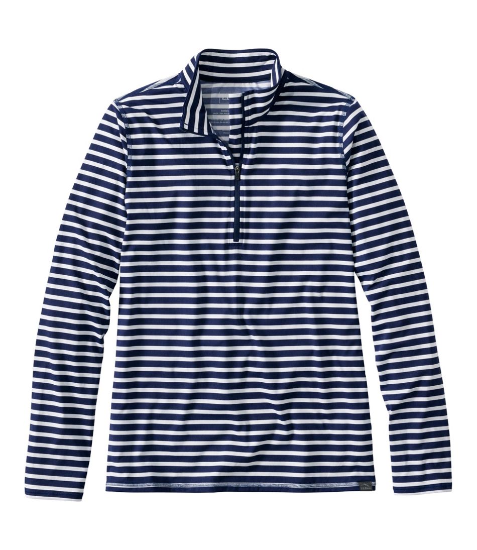 Women's SunSmart® UPF 50+ Sun Shirt, Quarter-Zip Stripe