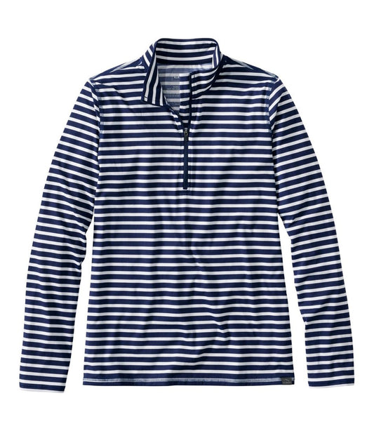 Women's SunSmart® UPF 50+ Sun Shirt, Quarter-Zip Stripe