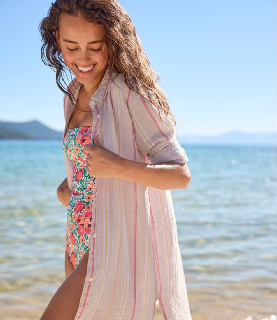 Women's Cloud Gauze Cover-Up Shirt, Stripe