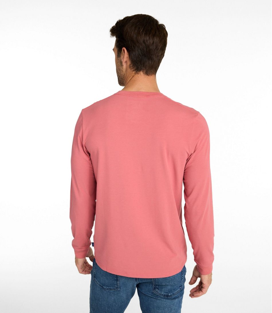 Men's Comfort Stretch Performance® Pima Tee, Long-Sleeve Henley