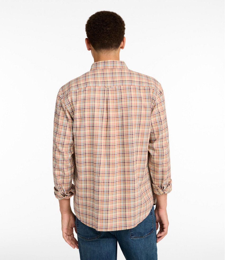 Men's Brushed Jaspé Twill Shirt, Plaid, Traditional Untucked Fit