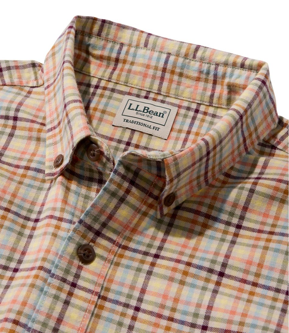 Men's Brushed Jaspé Twill Shirt, Plaid, Traditional Untucked Fit