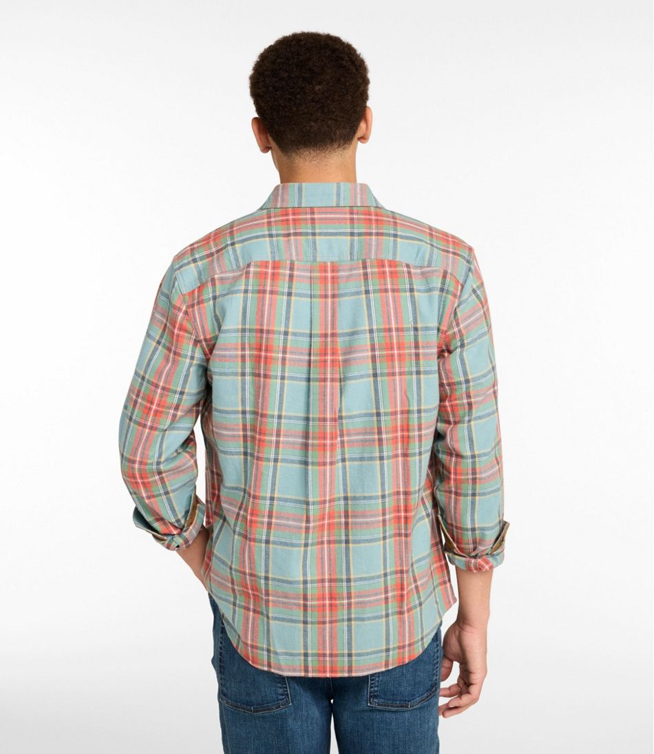 Men's Scotch Plaid Flannel Shirt, Snap-Front, Slightly Fitted Untucked Fit