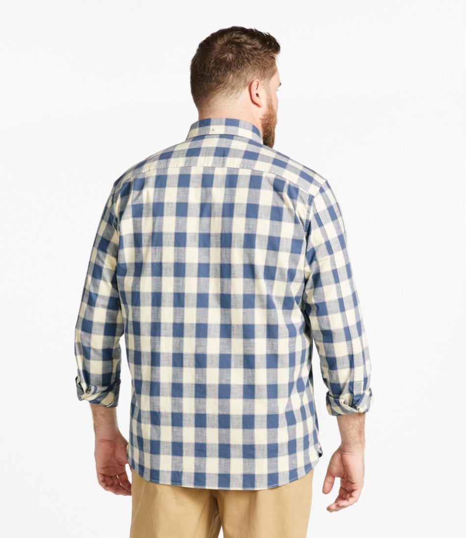 Men's Comfort Stretch® Chambray Shirt, Traditional Untucked Fit, Long-Sleeve, Print