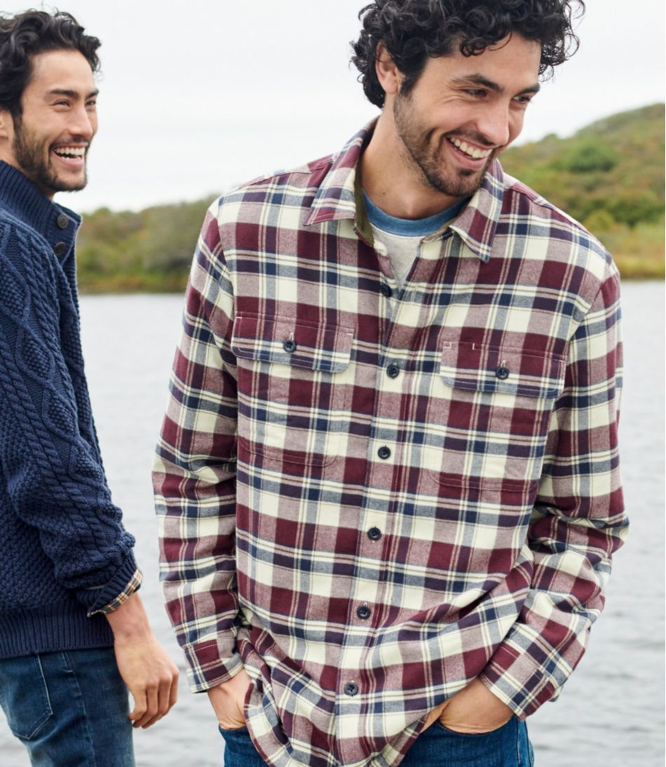 Men's Fleece-Lined Flannel Shirt, Traditional Fit