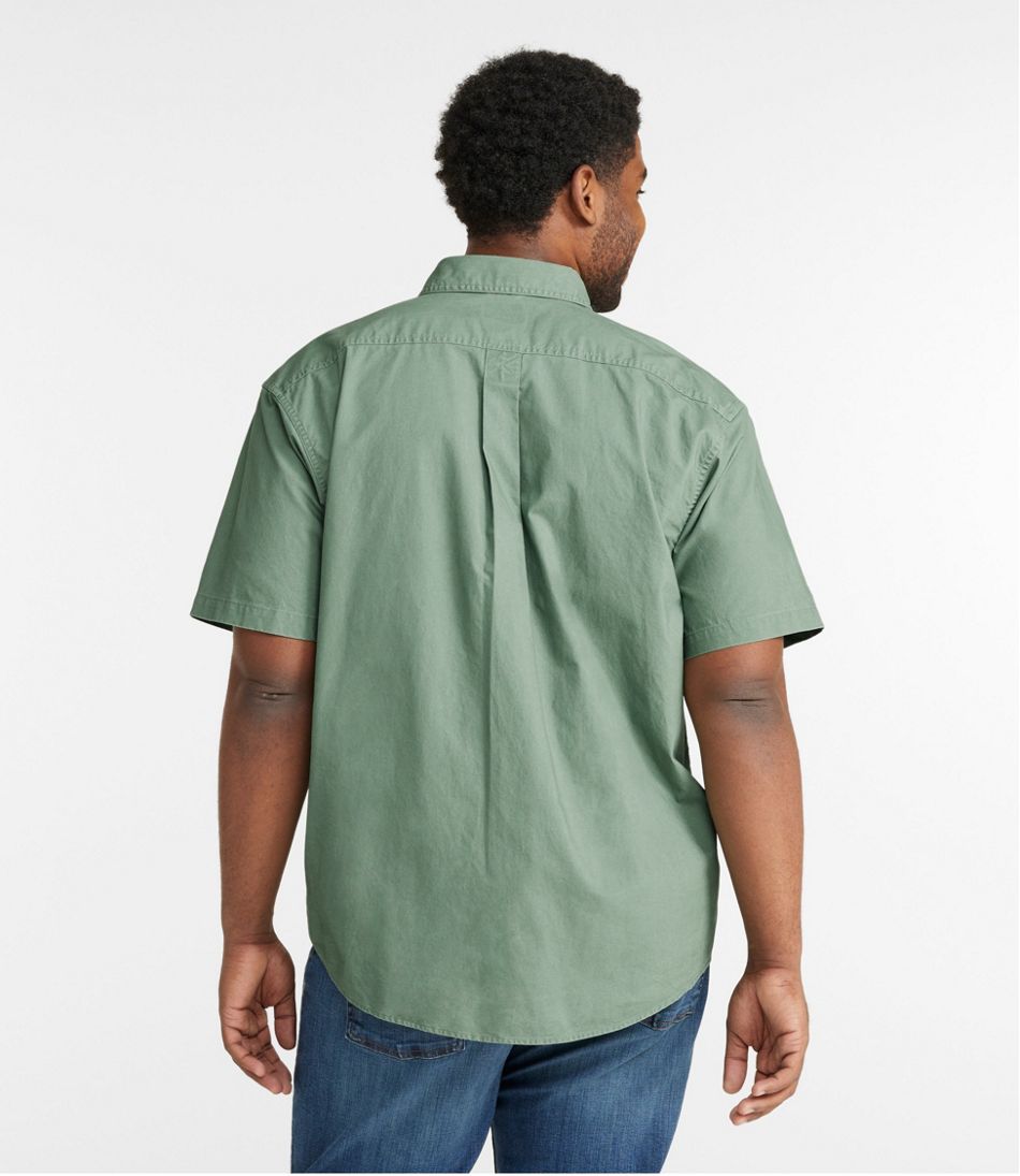 Men's Sunwashed Canvas Shirt, Traditional Fit Short-Sleeve
