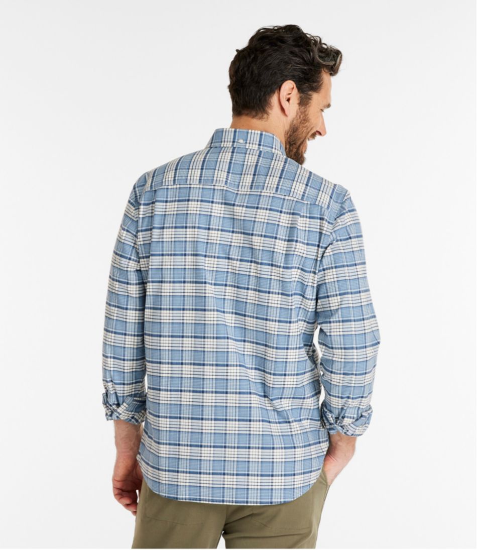 Men's Comfort Stretch® Oxford Shirt, Slightly Fitted Untucked Fit, Plaid