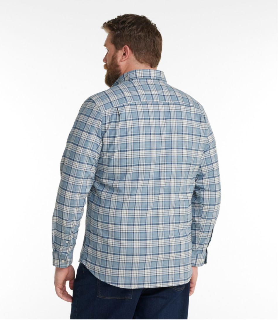 Men's Comfort Stretch® Oxford Shirt, Slightly Fitted Untucked Fit, Plaid