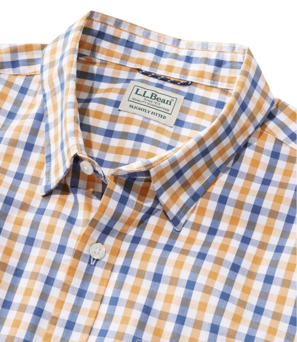 Men's Comfort Stretch Performance® Shirt, Short-Sleeve, Slightly Fitted Untucked Fit, Plaid