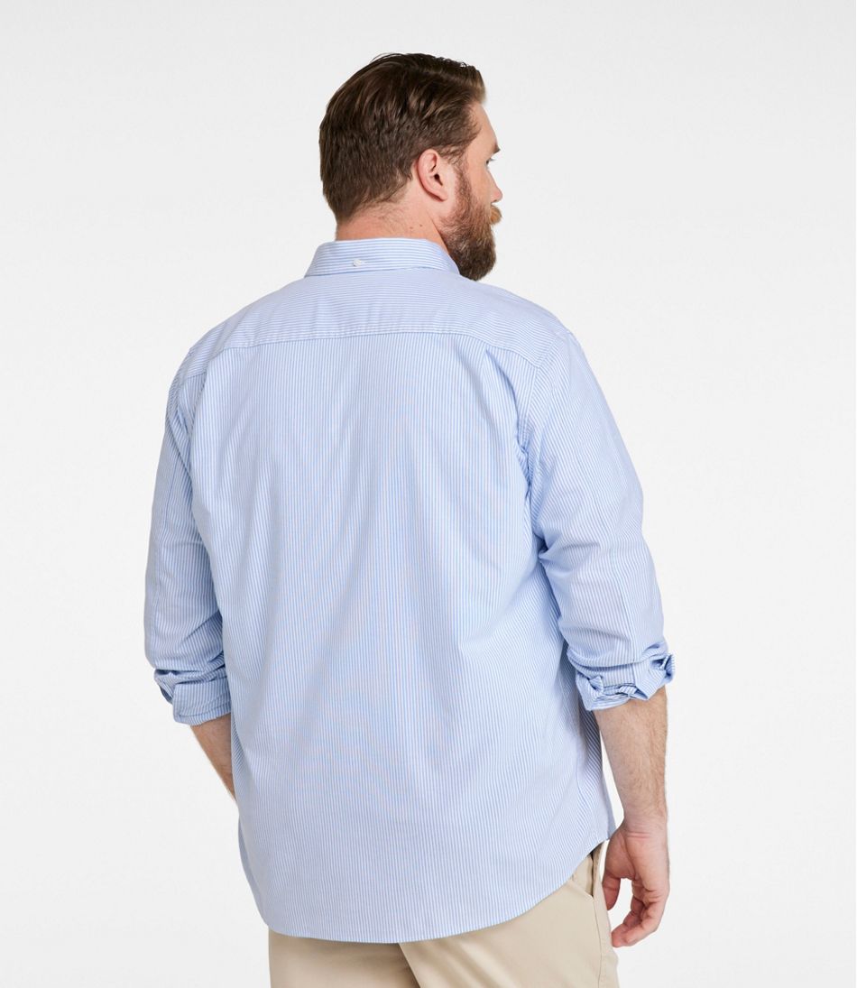 Men's Comfort Stretch Oxford Shirt, Traditional Untucked Fit, Stripe